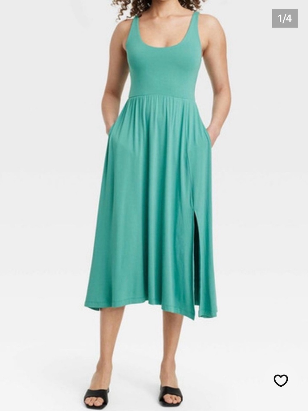 a new day Teal Scoop-Neck Sleeveless Midi Dress with Side Slit